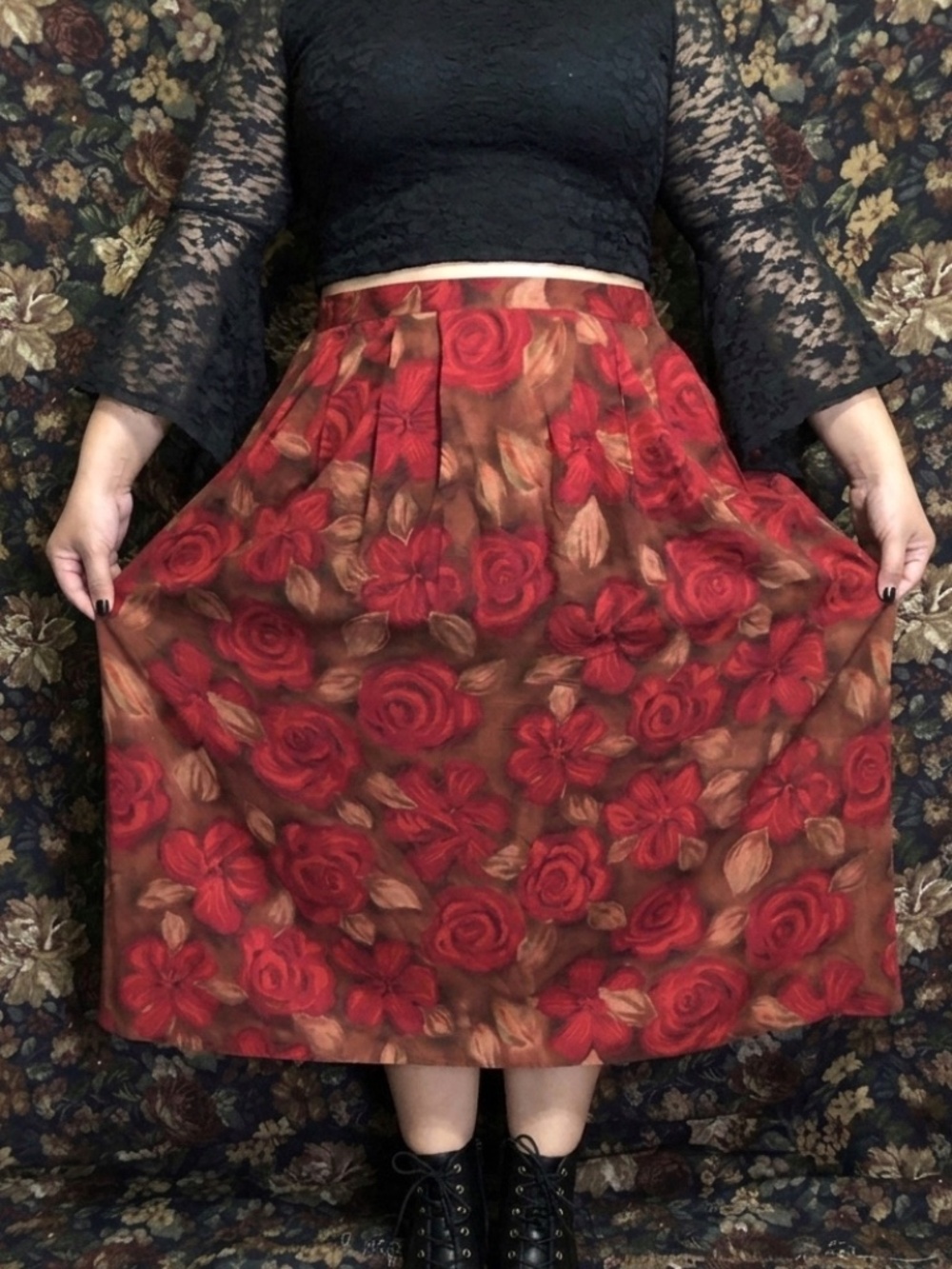 Vintage Sag Harbor Floral Maxi Skirt - Size 1X